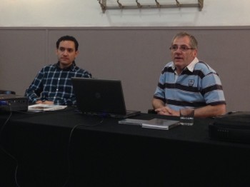 Robert Ferrer i Jaume Jordi Ferrando en un moment de la presentació